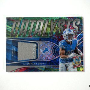 2022 Panini Spectra Amon-Ra St Brown Catalysts Patch #'d /25 LIONS!  NM/MT